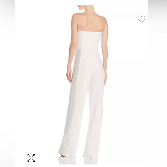Black Halo Lena Jumpsuit, White, Size 0 - Picture 2 of 4